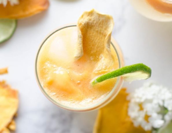 sparkling mango slushy drink